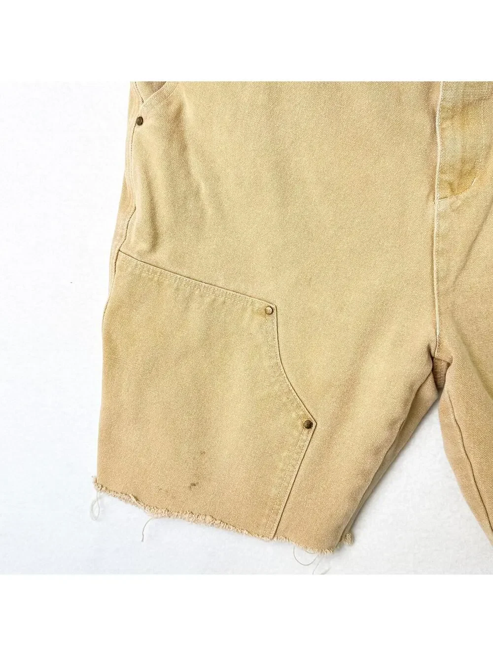 Butter‎ Goods Baggy Denim Shorts Skatewear Carpenter Raw Hem Tan Mens 38